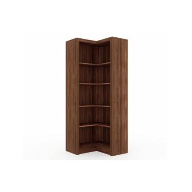 Imagem de Módulo de Quarto Casal Closet Canto Oblíquo ME4132 c/ 4 Prateleiras Aberto s/ Portas Nogal - Tecno Mobili