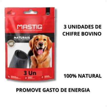 Imagem de Mordedor Natural Resistente Caes Chifre Bovino 03 Un Mastig