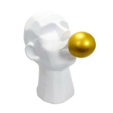 Imagem de Escultura Branca Decorativa Busto Chiclete Contemporane Luxo - LUXdéco