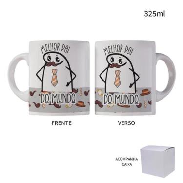Imagem de Caneca 325ml Flork Melhor Pai Do Mundo Com Caixa - LARANJA E MIMOS