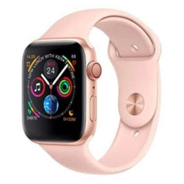 Imagem de Smartwatch 8 Series 4 1.54" caixa black, pulseira rosa W34 - Alzza