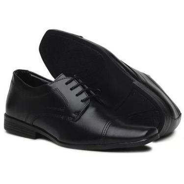 Imagem de Sapato Social Infantil Malbec Super Conforto Bertelli Preto, 34, Preto
