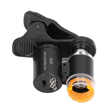 Imagem de Microscópio de Telefone 60X, Lupa de Lente de Alta Definição Com Luzes LED, Microscópio Portátil Com Clipe de Joias para Observação e Fotografia, Imagens Cristalinas