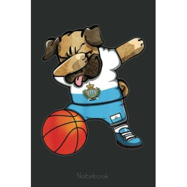 Imagem de Funny Dabbing Pug San Marino Basketball Fans Sport Notebook: A blank lined basketball notebook 6x9 in 110 Pages that makes a fun basketball gift for ... women's basketball, team basketball gifts