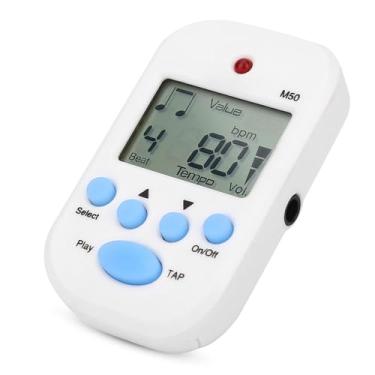 Imagem de Mini Metrônomo Digital Beat Tap M50 Multifuncional Fácil de Usar Saída de Fone de Ouvido de Canal Duplo Mini Metrônomo Profissional Preto Azul Amarelo Vermelho Pequeno Músico