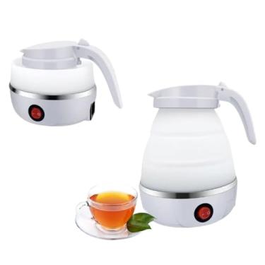 Imagem de Chaleira Elétrica Dobrável Portátil Silicone 600W 110V 600ml Viagem Camping Bule