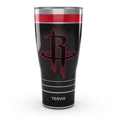 Imagem de Tervis Traveler NBA Houston Rockets - copo de viagem com isolamento térmico de parede tripla para jogo noturno mantém as bebidas frias e quentes, 850 g, aço inoxidável