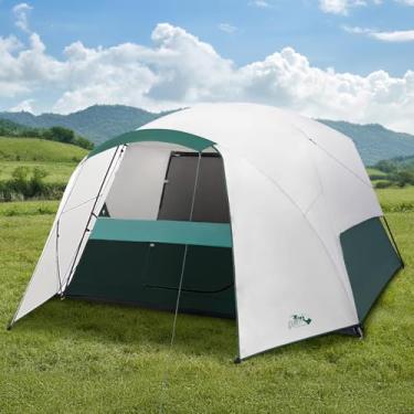 Imagem de Tendas para acampamento para 6 pessoas barraca de acampamento com varanda, tendas grandes para família incluem Rainfly, tenda de cúpula com 30% mais espaço no vestíbulo do que a barraca tradicional