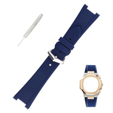 Imagem de Topuly Pulseira de relógio de borracha de 13 mm x 25 mm de substituição para Patek Philippe Nautilus PP 5711 1A010 5712 5712G 5726 5980 acessórios para homens e mulheres