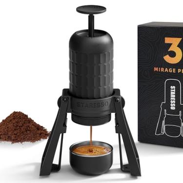 Imagem de STARESSO Máquina de café portátil de café de café portátil especial, cafeteira de café expresso para viagem, máquina de café manual de carro, utensílios de acampamento, presentes de café para amantes de café