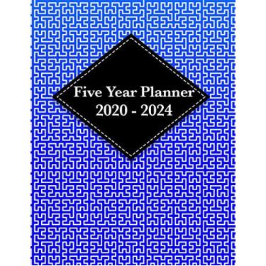 Imagem de Five Year Planner: 2020-2024 Monthly Five Year Journal - 5 Year Planner - 60 Months Calendar - 5 Year Appointment Book - Blue Scale Edition