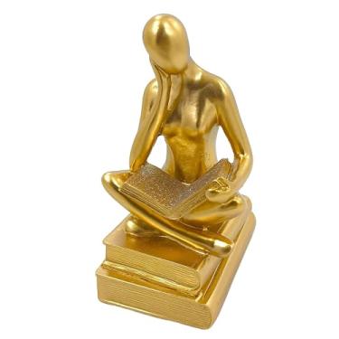 Imagem de Leitora Estatueta Decorativa Leitura Mulher que Lê Decoração Ornamento Elegante Estátua Pensador Thinker Homem que Lê Abstrata DOL (leitora 09B)