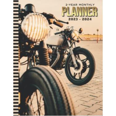 Imagem de 2-Year Monthly Planner 2023-2024: Dated 8.5x11 24-Month Calendar and 100-Page Lined Numbered Notebook/Planning Journal/New Year's - Christmas Gift ... - Outdoor Motor Bike Sports Art Photo