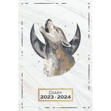 Imagem de Diary 2023-2024: Softcover, A5 (6x9) | One Week on a Double Page | From Monday to Sunday | Daily Planner | Wolf Moon Animals | qb1