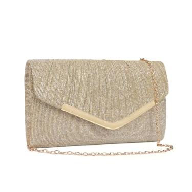 Imagem de Youjaree Bolsas clutch para mulheres, bolsa envelope de noite, bolsas de ombro transversais para festa de casamento formal, coquetel, formatura, Dourado