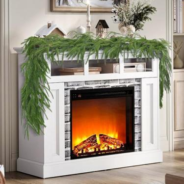 Imagem de LWuuywa Guirlanda de Pinheiro Norfolk de 9 Pés, Guirlanda de Pinheiro Densa de Inverno, Verde, Artificial, Artificial, com Toque Real, para Lareira, Parede, Mesa, Decoração de Natal e Feriados (1)