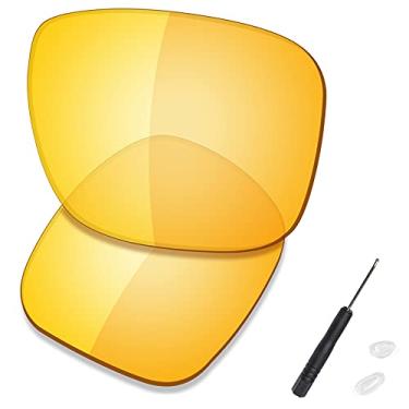 Imagem de SAUCER Lentes de reposição premium e chave de fenda H20 e peças de nariz para óculos de sol Oakley Holbrook Metal OO4123 High Defense - Amarelo HD