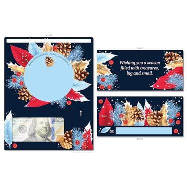 Imagem de ZipGifts Cartão de Natal | Porta-dinheiro com zíper e janela de plástico transparente para dinheiro, cheque e vale-presente (Feriado | Tesouros)