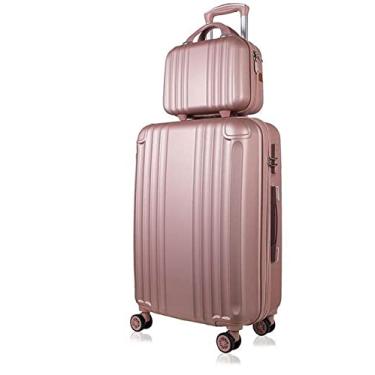 Imagem de Mala de transporte leve feminina conjunto de malas de viagem mala de viagem com rodinhas bolsas femininas com rodas mala de rodinhas mala de viagem mala rígida para viagem, Dourado, 24"