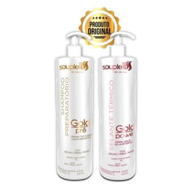 Imagem de Selagem Térmica Soupleliss Gold Power + Shampoo Preparatório 2x1000ml