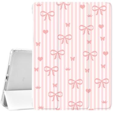 Imagem de JOYLAND Capa branca para iPad 10ª geração, 10,9 polegadas - Auto Wake/Sleep Folio Stand Case com suporte para lápis - Padrão Bow & Love