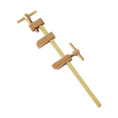 Imagem de Fenteer F braçadeira paralela ferramenta em miniatura diy com parafuso de aperto serrilhado latão carpintaria barra braçadeira para trabalhar madeira, 120mm