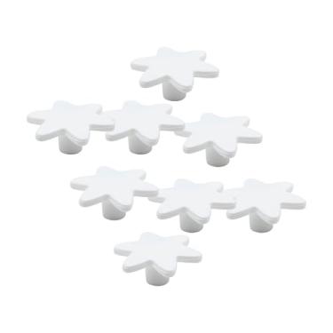Imagem de 8 Puxadores De Armario Infantil Guarda Roupa Gavetas Estrela (Branco)