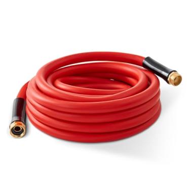 Imagem de Mangueira de jardim 7,6 m x 3/10.2 cm, resistente -45.6 °C a 87.8 °C, mangueiras de borracha flexível de 600psi, acessórios sólidos de 0,9 cm para gramado e jardim ao ar livre para todos os climas