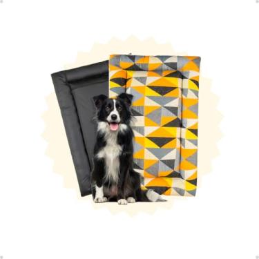 Imagem de Cama Para Cachorro Colchonete Porte Médio De Luxo Fundo Impermeável (triangulo amarelo)