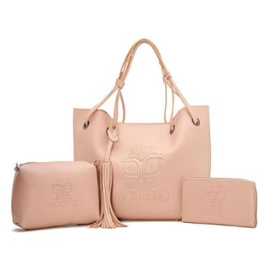 Imagem de Kit 3 Peças Bolsa Bolsinha Necessarie e Carteira Porta Cartão e Porta 