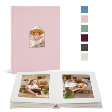 Imagem de Vienrose Álbum De Fotos Pequeno Premium 4X6 Para 20 Fotos, Capa De Linho, Livro De Fotos Com Espaço Para Escrever, Ideal Para Álbuns De Casamento, Livros De Bebê E Diários De Viagem