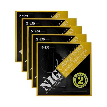 Imagem de Kit 10 Jogos Encordoamento Cavaquinho Cavaco Nig N450 “011 