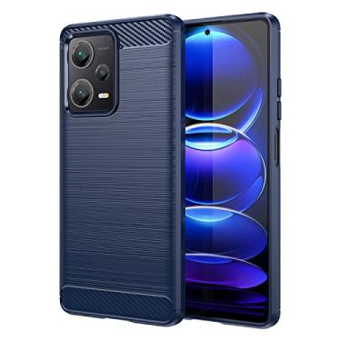 Imagem de GTBDEKI Capa para Redmi Note 12 Turbo/Poco F5, Fibra de Carbono à Prova de Choque Fina Silicone Resistente TPU Macio Capa Traseira para Xiaomi Redmi Note 12 Turbo Azul