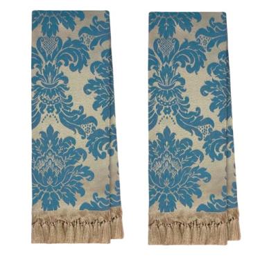 Imagem de 2 Mantas Xale Para Poltrona Pequena Peseira 0,70 X 1,80 (63 AZUL E CINZA)