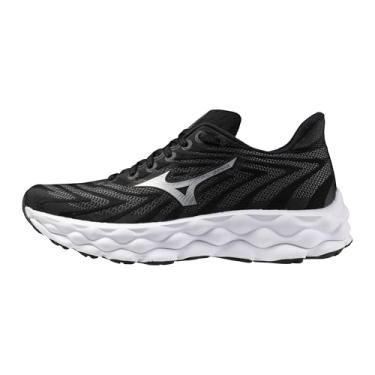 Imagem de Mizuno Tênis de corrida feminino Wave Sky 8 D, Preto, prata, 6.5 Wide