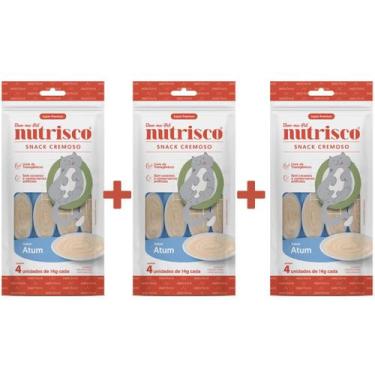 Imagem de kit 3 pacote Nutrisco Snack Gato Cremosos Atum 56g Pestisco 