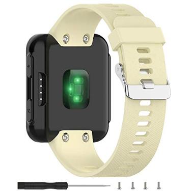 Imagem de Meifox Compatível com pulseira Garmin Forerunner 35, pulseiras de substituição de silicone Solf para relógio Garmin Forerunner 35 (Bege1)