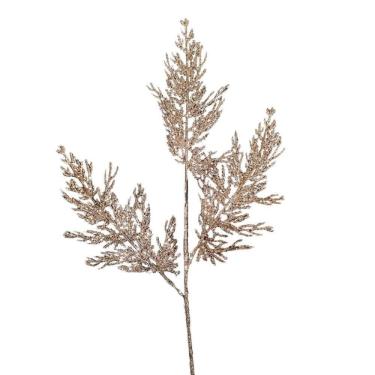 Imagem de Galho Decorativo Ramos Champanhe Glitter Natal - 72cm