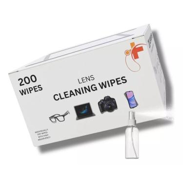 Imagem de Lenço para Limpeza de Lentes - Len Wipes: Limpa Câmeras, LCD, Smartphone, Telas Toalhete Anti-Embaçante Cleaning Wipes Seco