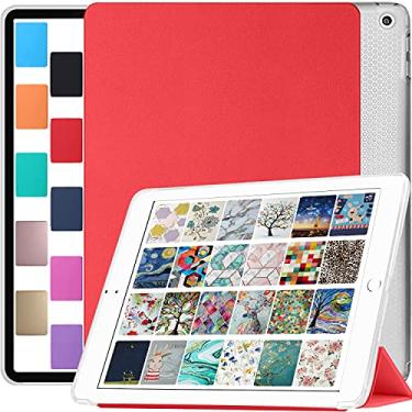 Imagem de DuraSafe Cases Capa à prova de choque para iPad 10ª geração 2022 10,9 polegadas 10,9 polegadas [iPad 10] capa à prova de choque com capa traseira transparente - vermelha