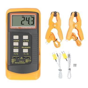 Imagem de Termômetro Digital Tipo K, Medidor de Temperatura Com Sonda Dupla, Entrada de Termopar DC60V AC24V para Medição de Altas Temperaturas