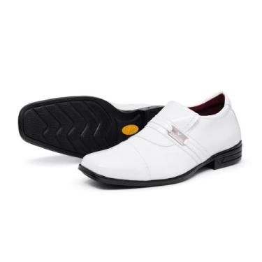 Imagem de Sapato Social Masculino Vegas Store Verniz, Branco, 40