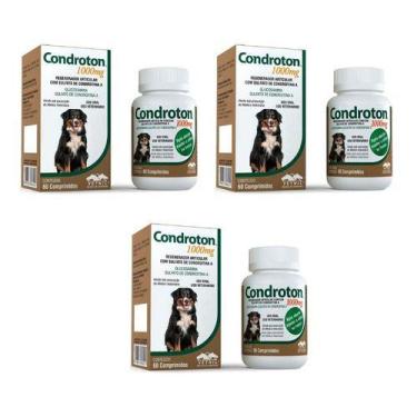 Imagem de 3 Condroton 1000 Mg 60 Comp. Regenerador Artic. 100%original - Vetnil