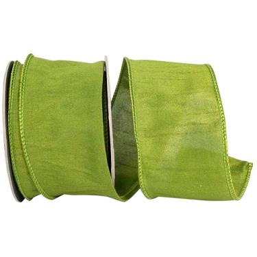 Imagem de Reliant Ribbon Fita de borda com fio Dupioni colorida personalizada, musgo