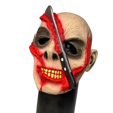 Imagem de Fantasia Máscara assustadora Machado na cabeça Terror susto