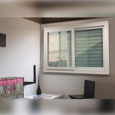 Imagem de Janela de pvc Acustica Sobrepor 100x150cm com 2 Folhas e Vidro Laminado itec Brimak