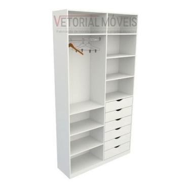 Imagem de Armário Arara Gaveta Verônica M3 Closet Roupa Organizar Mdp