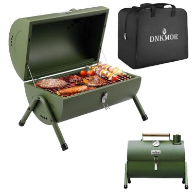Imagem de Grelhador a carvão portátil dnkmor green Tabletop bbq Smoker