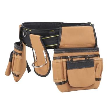 Imagem de Cinturão da ferramenta de Vomeko, bolsa de cintura de carpinteiro, 23 bolsos para bolsa de ferramentas ajustáveis ​​destacáveis, bolsa de cinto de ferramentas de pano oxford para
