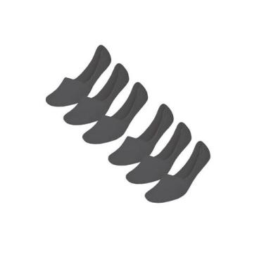 Imagem de Kit 6 Pares de Meias Masculinas Selene 8760.001 Invisível, Preto, 6